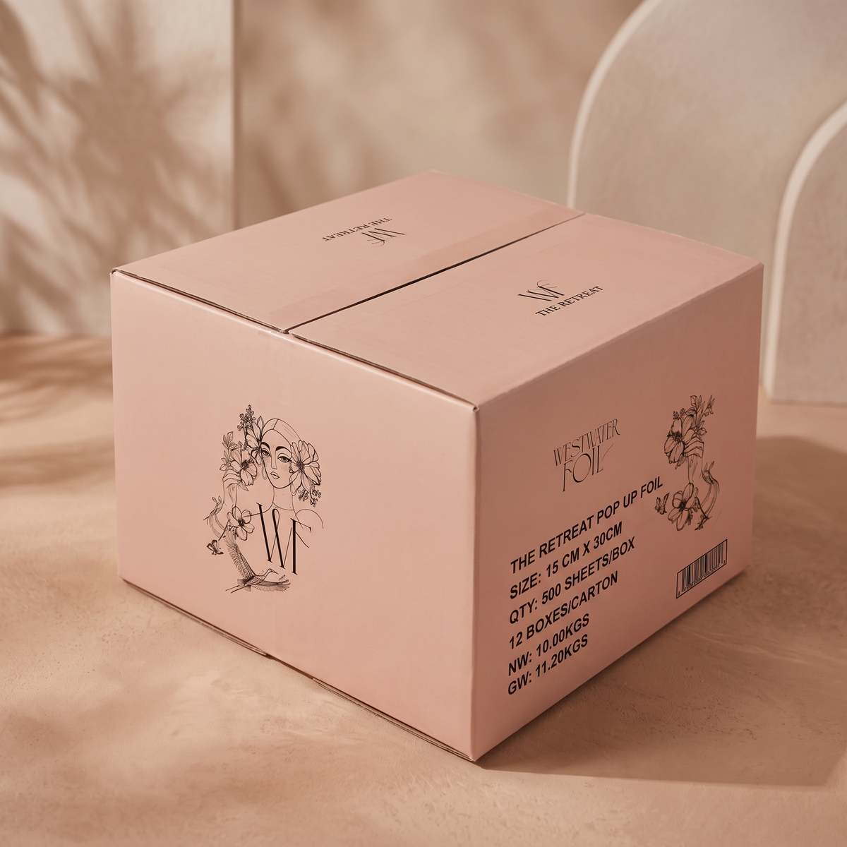 Shipping carton of The Retreat pop-up foil, 12 boxes, the Salon Pack